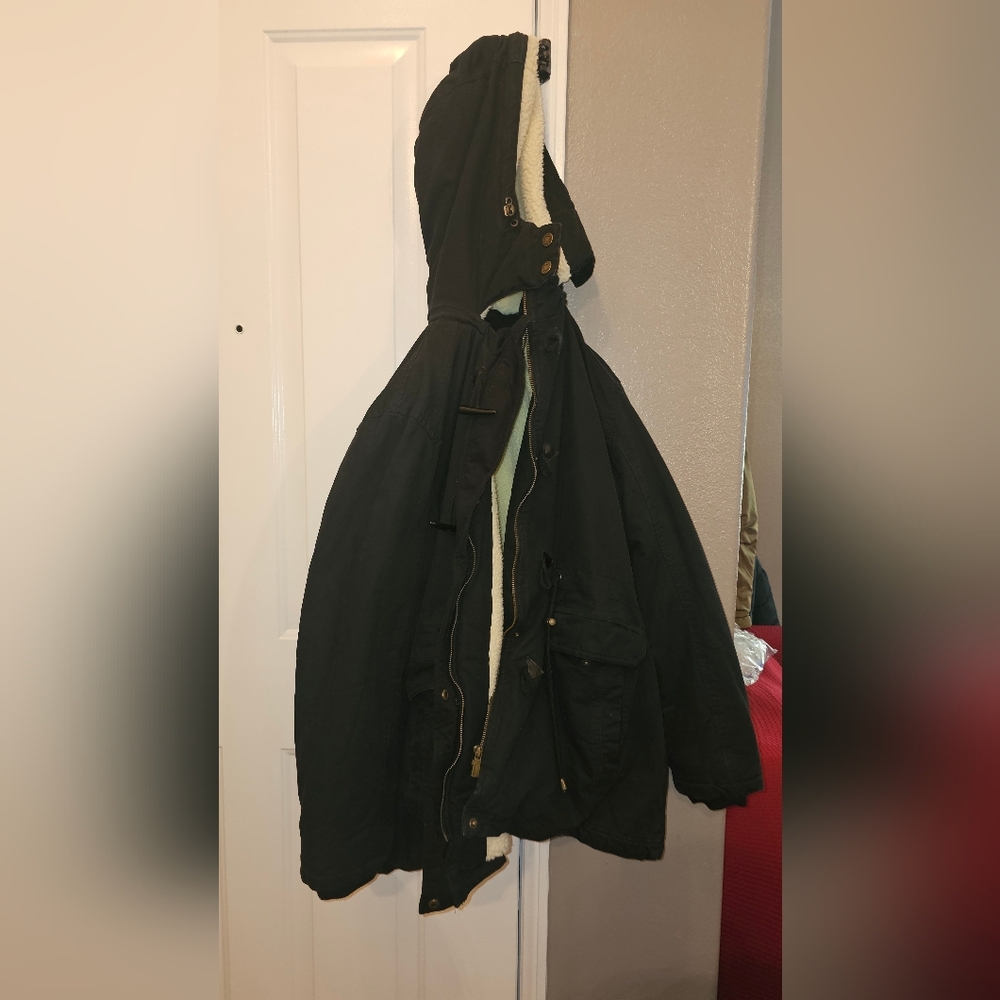 Heavy Sherpa Lined Black Women's Parka